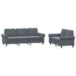 Casa si Gradina - Mobilier - Seturi de mobilier - Seturi living - Set de canapele cu perne, 2 piese, gri inchis, catifea - Infinity.ro