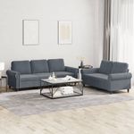 Casa si Gradina - Mobilier - Seturi de mobilier - Seturi living - Set de canapele cu perne, 2 piese, gri inchis, catifea - Infinity.ro