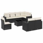 Casa si Gradina - Gradina si terasa - Mobilier exterior - Seturi mobila gradina - Set mobilier de gradina cu perne, 9 piese, negru, poliratan - Infinity.ro