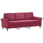 Casa si Gradina - Mobilier - Canapele si coltare - Canapele - Canapea cu 3 locuri cu pernute, rosu vin, 180 cm, catifea - Infinity.ro