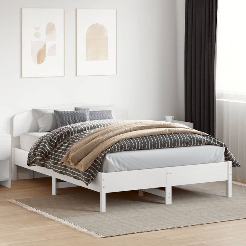 Casa si Gradina - Mobilier - Paturi si accesorii - Accesorii paturi - Tablie de pat, alb, 150 cm, lemn masiv de pin - Infinity.ro