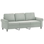 Casa si Gradina - Mobilier - Seturi de mobilier - Seturi living - Set de canapele cu perne, 3 piese, gri deschis, catifea - Infinity.ro