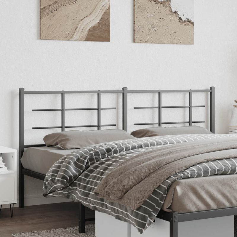 Casa si Gradina - Mobilier - Paturi si accesorii - Accesorii paturi - Tablie de pat metalica, negru, 180 cm - Infinity.ro