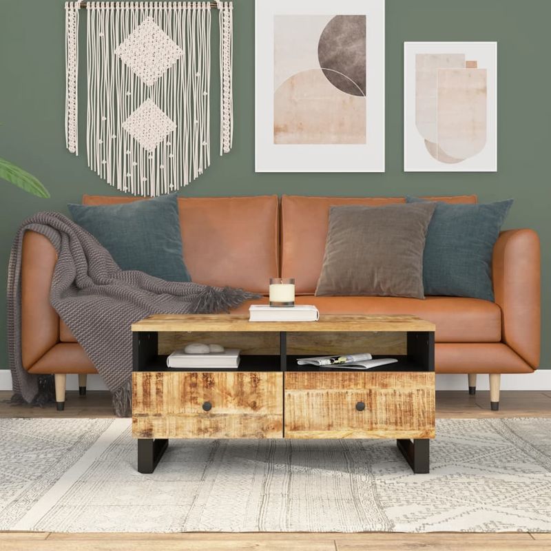 Casa si Gradina - Mobilier - Mese si birouri - Masute de cafea - Masuta de cafea, 80x54x40 cm, lemn masiv mango/lemn prelucrat, maro deschis - Infinity.ro