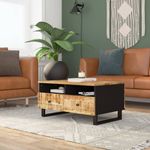 Casa si Gradina - Mobilier - Mese si birouri - Masute de cafea - Masuta de cafea, 80x54x40 cm, lemn masiv mango/lemn prelucrat, maro deschis - Infinity.ro