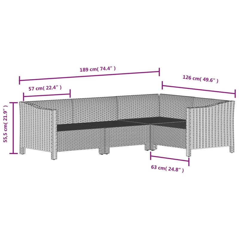 Casa si Gradina - Gradina si terasa - Mobilier exterior - Seturi mobila gradina - Set mobilier de gradina cu perne, 5 piese, gri, poliratan - Infinity.ro