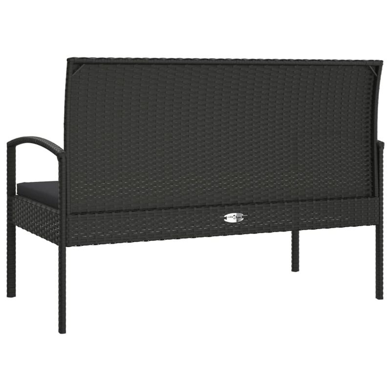 Casa si Gradina - Gradina si terasa - Mobilier exterior - Bancute de gradina - Banca de gradina cu perna, negru, 105 cm, poliratan - Infinity.ro