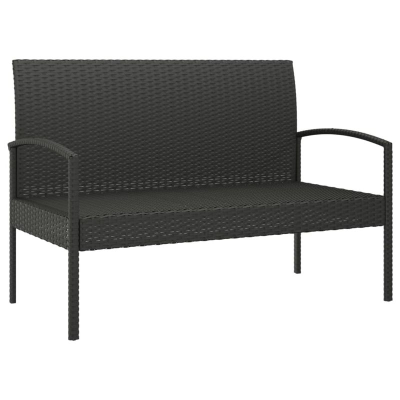 Casa si Gradina - Gradina si terasa - Mobilier exterior - Bancute de gradina - Banca de gradina cu perna, negru, 105 cm, poliratan - Infinity.ro