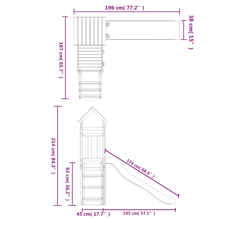 Jucarii, Copii si Bebe - Jucarii si jocuri - Jucarii de exterior - Spatii de joaca si accesorii - Set de joaca pentru exterior, lemn masiv de pin - Infinity.ro
