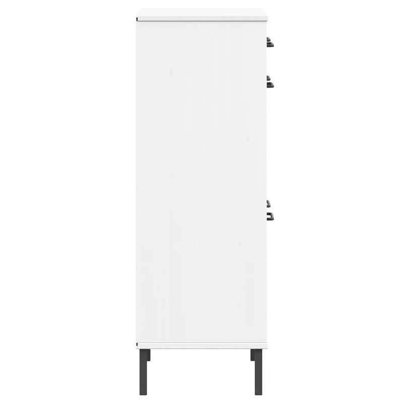 Casa si Gradina - Mobilier - Organizare si depozitare - Organizator incaltaminte - Pantofar cu picioare metalice „OSLO”, alb, lemn masiv pin - Infinity.ro