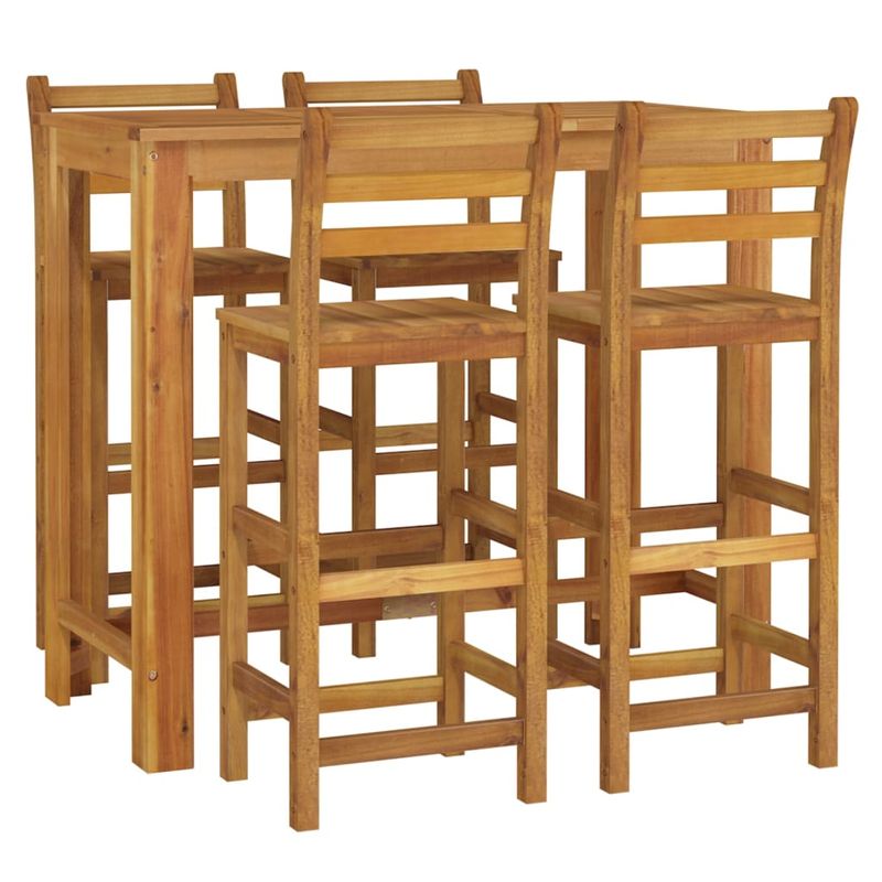 Casa si Gradina - Gradina si terasa - Mobilier exterior - Seturi mobila gradina - Set bar de gradina, 5 piese, lemn masiv de acacia - Infinity.ro