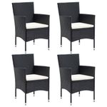 Casa si Gradina - Gradina si terasa - Mobilier exterior - Seturi mobila gradina - Set de masa pentru gradina cu perne, 5 piese, negru, poliratan - Infinity.ro