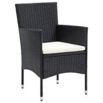 Casa si Gradina - Gradina si terasa - Mobilier exterior - Seturi mobila gradina - Set de masa pentru gradina cu perne, 5 piese, negru, poliratan - Infinity.ro