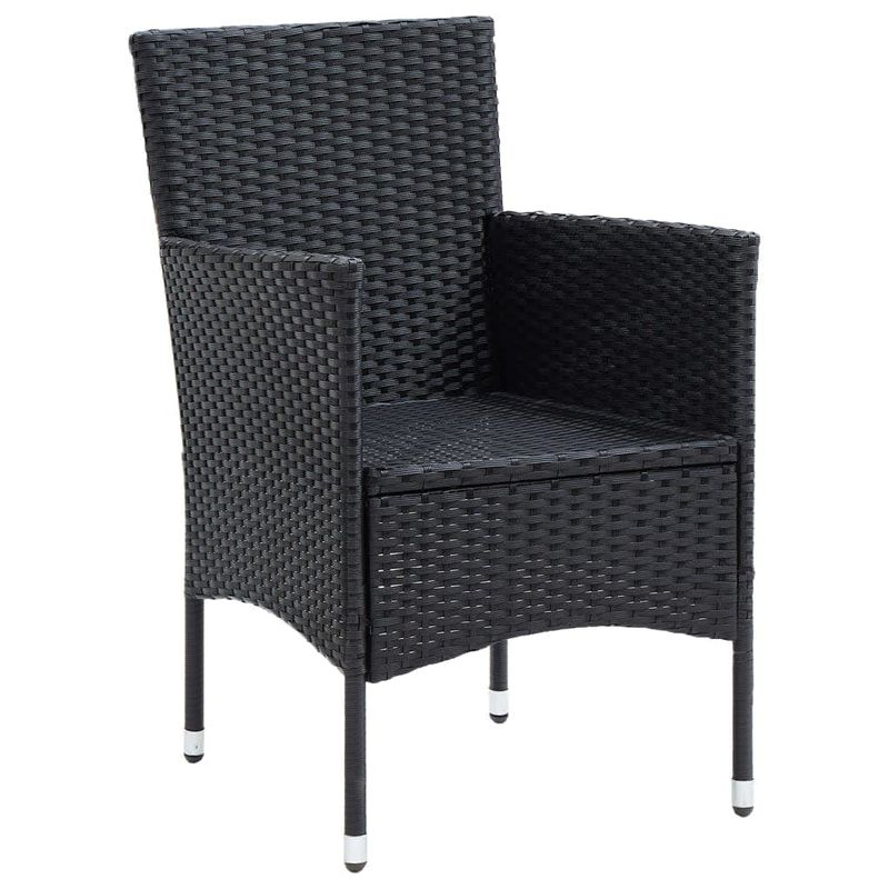 Casa si Gradina - Gradina si terasa - Mobilier exterior - Seturi mobila gradina - Set de masa pentru gradina cu perne, 5 piese, negru, poliratan - Infinity.ro