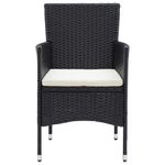 Casa si Gradina - Gradina si terasa - Mobilier exterior - Seturi mobila gradina - Set de masa pentru gradina cu perne, 5 piese, negru, poliratan - Infinity.ro