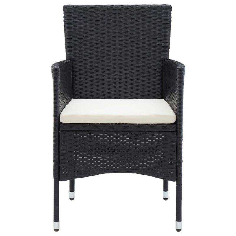 Casa si Gradina - Gradina si terasa - Mobilier exterior - Seturi mobila gradina - Set de masa pentru gradina cu perne, 5 piese, negru, poliratan - Infinity.ro