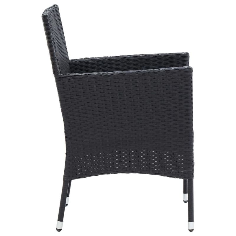 Casa si Gradina - Gradina si terasa - Mobilier exterior - Seturi mobila gradina - Set de masa pentru gradina cu perne, 5 piese, negru, poliratan - Infinity.ro