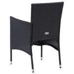 Casa si Gradina - Gradina si terasa - Mobilier exterior - Seturi mobila gradina - Set de masa pentru gradina cu perne, 5 piese, negru, poliratan - Infinity.ro