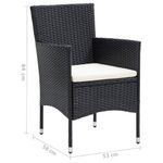 Casa si Gradina - Gradina si terasa - Mobilier exterior - Seturi mobila gradina - Set de masa pentru gradina cu perne, 5 piese, negru, poliratan - Infinity.ro