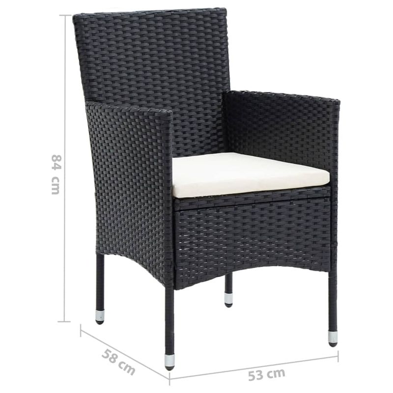 Casa si Gradina - Gradina si terasa - Mobilier exterior - Seturi mobila gradina - Set de masa pentru gradina cu perne, 5 piese, negru, poliratan - Infinity.ro