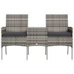 Casa si Gradina - Gradina si terasa - Mobilier exterior - Canapele si fotolii gradina - Canapea de gradina cu 2 locuri masa de ceai antracit poliratan - Infinity.ro