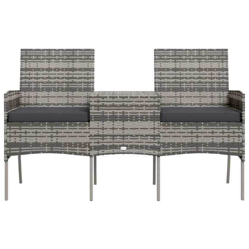 Casa si Gradina - Gradina si terasa - Mobilier exterior - Canapele si fotolii gradina - Canapea de gradina cu 2 locuri masa de ceai antracit poliratan - Infinity.ro