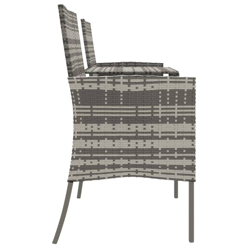 Casa si Gradina - Gradina si terasa - Mobilier exterior - Canapele si fotolii gradina - Canapea de gradina cu 2 locuri masa de ceai antracit poliratan - Infinity.ro
