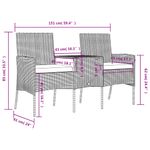 Casa si Gradina - Gradina si terasa - Mobilier exterior - Canapele si fotolii gradina - Canapea de gradina cu 2 locuri masa de ceai antracit poliratan - Infinity.ro