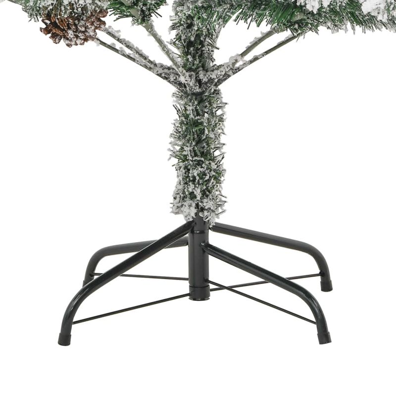 Casa si Gradina - Decoratiuni - Decoratiuni de sezon - Brad de Craciun pre-iluminat cu zapada & conuri, 195 cm, PVC&PE - Infinity.ro