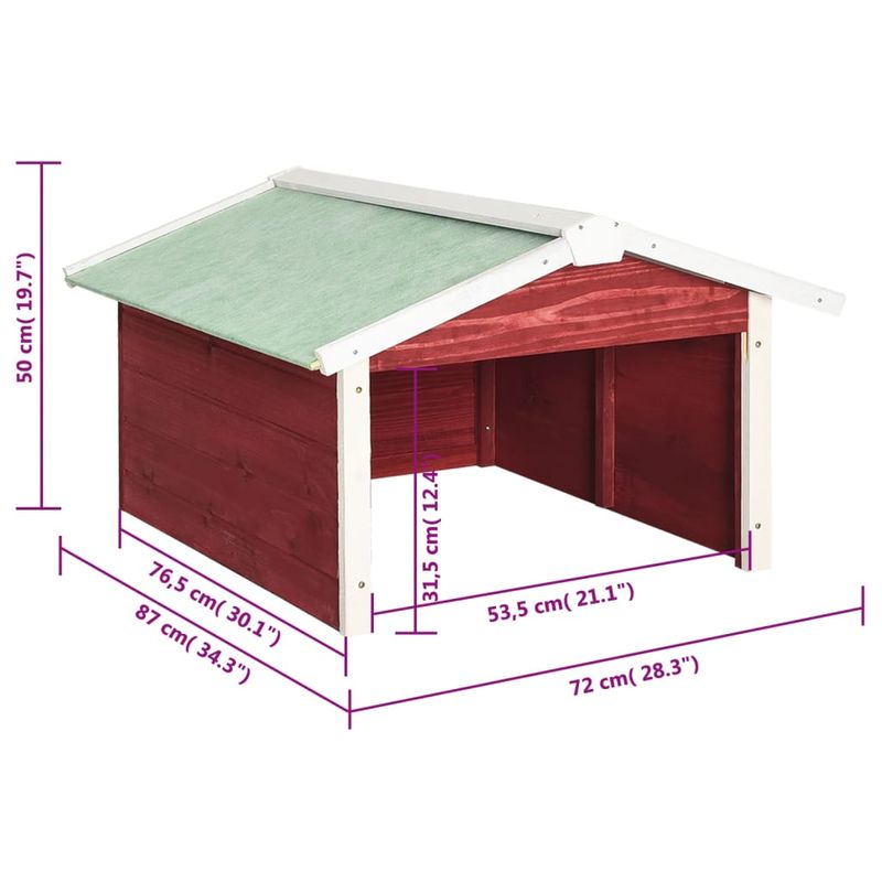 Casa si Gradina - Gradinarit si plante - Utilaje gradina - Consumabile si accesorii utilaje de gradina - Garaj masina de tuns iarba robot rosu&alb 72x87x50 cm lemn brad - Infinity.ro