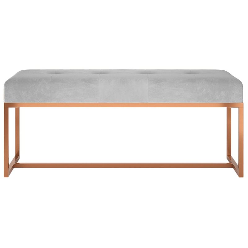 Casa si Gradina - Mobilier - Canapele si coltare - Banchete - Banca, gri, 110x36x45 cm, catifea - Infinity.ro
