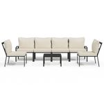 Casa si Gradina - Gradina si terasa - Mobilier exterior - Seturi mobila gradina - Set mobilier de gradina cu perne nisipii, 7 piese, otel, model 4x mijloc + 2x scaun + masă - Infinity.ro