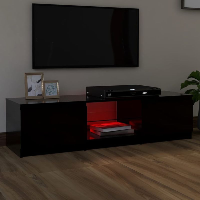 Casa si Gradina - Mobilier - Comode si corpuri - Comode - Comoda TV cu lumini LED, negru, 140x40x35,5 cm - Infinity.ro