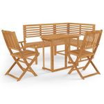 Casa si Gradina - Gradina si terasa - Mobilier exterior - Seturi mobila gradina - Set mobilier bistro, 4 piese, lemn masiv de acacia, model cu cotieră" - Infinity.ro
