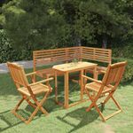 Casa si Gradina - Gradina si terasa - Mobilier exterior - Seturi mobila gradina - Set mobilier bistro, 4 piese, lemn masiv de acacia, model cu cotieră" - Infinity.ro