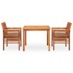 Casa si Gradina - Gradina si terasa - Mobilier exterior - Seturi mobila gradina - Set mobilier de exterior cu perne 3 piese, lemn masiv de acacia, gri - Infinity.ro