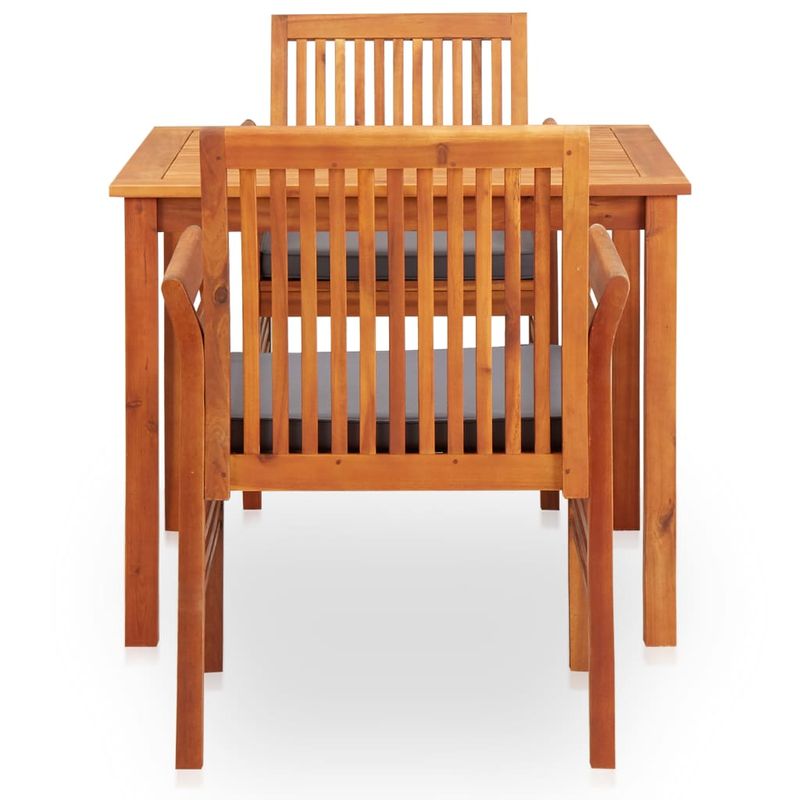 Casa si Gradina - Gradina si terasa - Mobilier exterior - Seturi mobila gradina - Set mobilier de exterior cu perne 3 piese, lemn masiv de acacia, gri - Infinity.ro