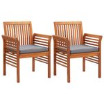 Casa si Gradina - Gradina si terasa - Mobilier exterior - Seturi mobila gradina - Set mobilier de exterior cu perne 3 piese, lemn masiv de acacia, gri - Infinity.ro