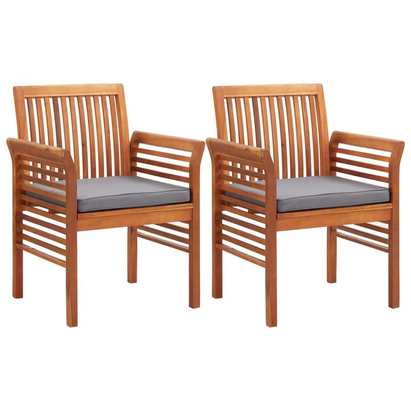 Casa si Gradina - Gradina si terasa - Mobilier exterior - Seturi mobila gradina - Set mobilier de exterior cu perne 3 piese, lemn masiv de acacia, gri - Infinity.ro