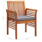 Casa si Gradina - Gradina si terasa - Mobilier exterior - Seturi mobila gradina - Set mobilier de exterior cu perne 3 piese, lemn masiv de acacia, gri - Infinity.ro