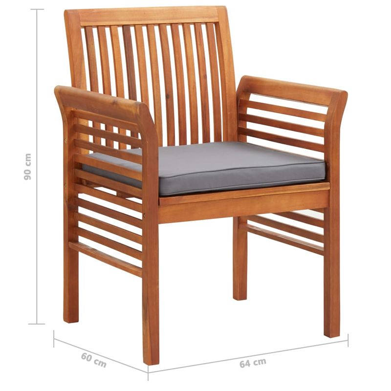 Casa si Gradina - Gradina si terasa - Mobilier exterior - Seturi mobila gradina - Set mobilier de exterior cu perne 3 piese, lemn masiv de acacia, gri - Infinity.ro