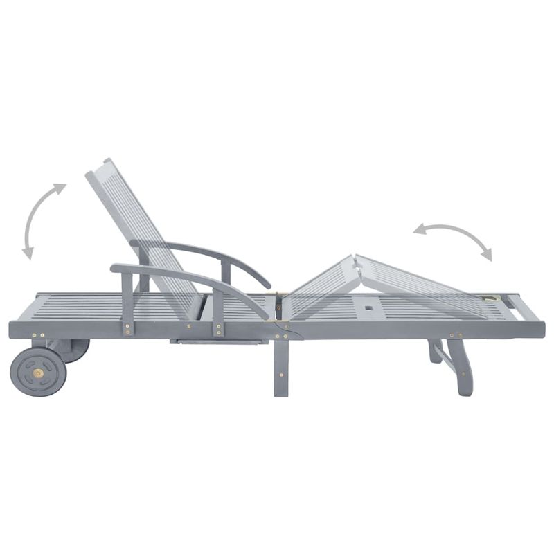 Casa si Gradina - Gradina si terasa - Mobilier exterior - Scaune si sezlonguri gradina - Sezlong de gradina cu perna, lemn masiv de acacia - Infinity.ro