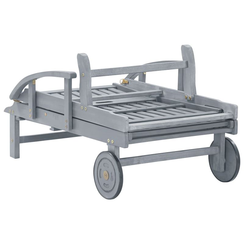 Casa si Gradina - Gradina si terasa - Mobilier exterior - Scaune si sezlonguri gradina - Sezlong de gradina cu perna, lemn masiv de acacia - Infinity.ro