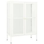 Casa si Gradina - Mobilier - Comode si corpuri - Comode - Servanta, alb, 75x35x105 cm, otel si sticla - Infinity.ro