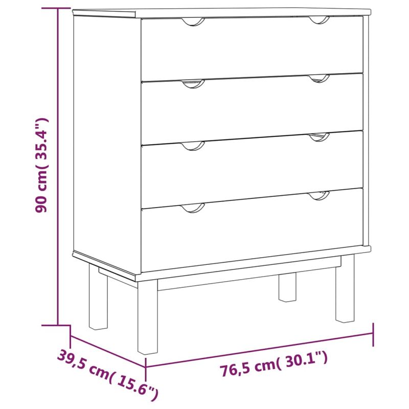 Casa si Gradina - Mobilier - Comode si corpuri - Comode - Dulap cu sertar "OTTA", 76,5x39,5x90 cm, lemn masiv de pin - Infinity.ro