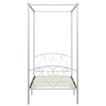 Casa si Gradina - Mobilier - Paturi si accesorii - Paturi - Cadru de pat cu baldachin, alb, 90 x 200 cm, metal - Infinity.ro