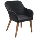 Casa si Gradina - Gradina si terasa - Mobilier exterior - Scaune si sezlonguri gradina - Scaune de exterior cu perne, 2 buc., negru, poliratan - Infinity.ro