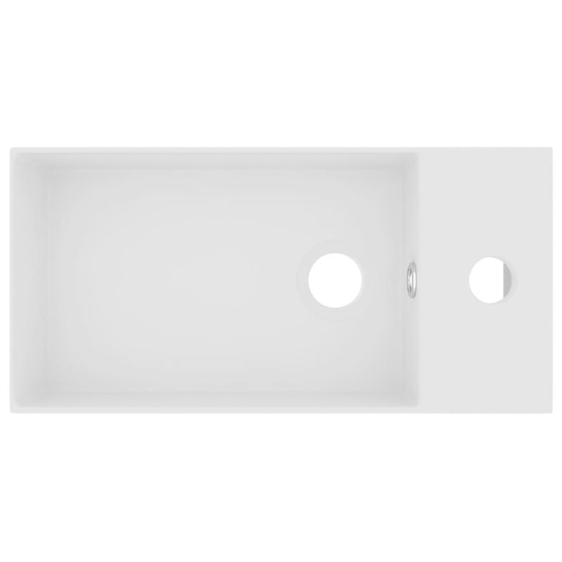 Casa si Gradina - Sanitare - Lavoar baie si accesorii - Lavoare si piedestale - Chiuveta de baie cu preaplin, alb mat, ceramica - Infinity.ro