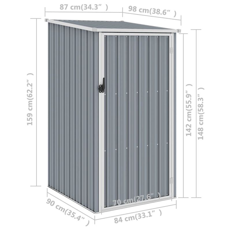 Casa si Gradina - Gradina si terasa - Casute de gradina - Sopron de gradina, gri, 87 x 98 x 159 cm, otel galvanizat - Infinity.ro