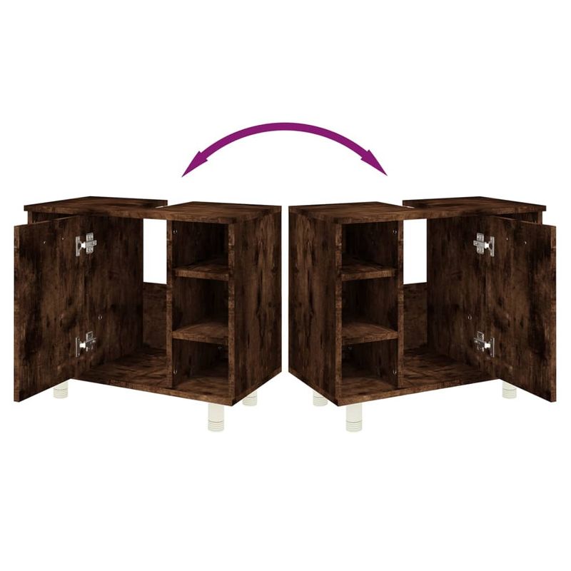 Casa si Gradina - Mobilier - Mobilier baie - Comode baie - Dulap de baie, stejar fumuriu, 60x32x53,5 cm, lemn compozit - Infinity.ro